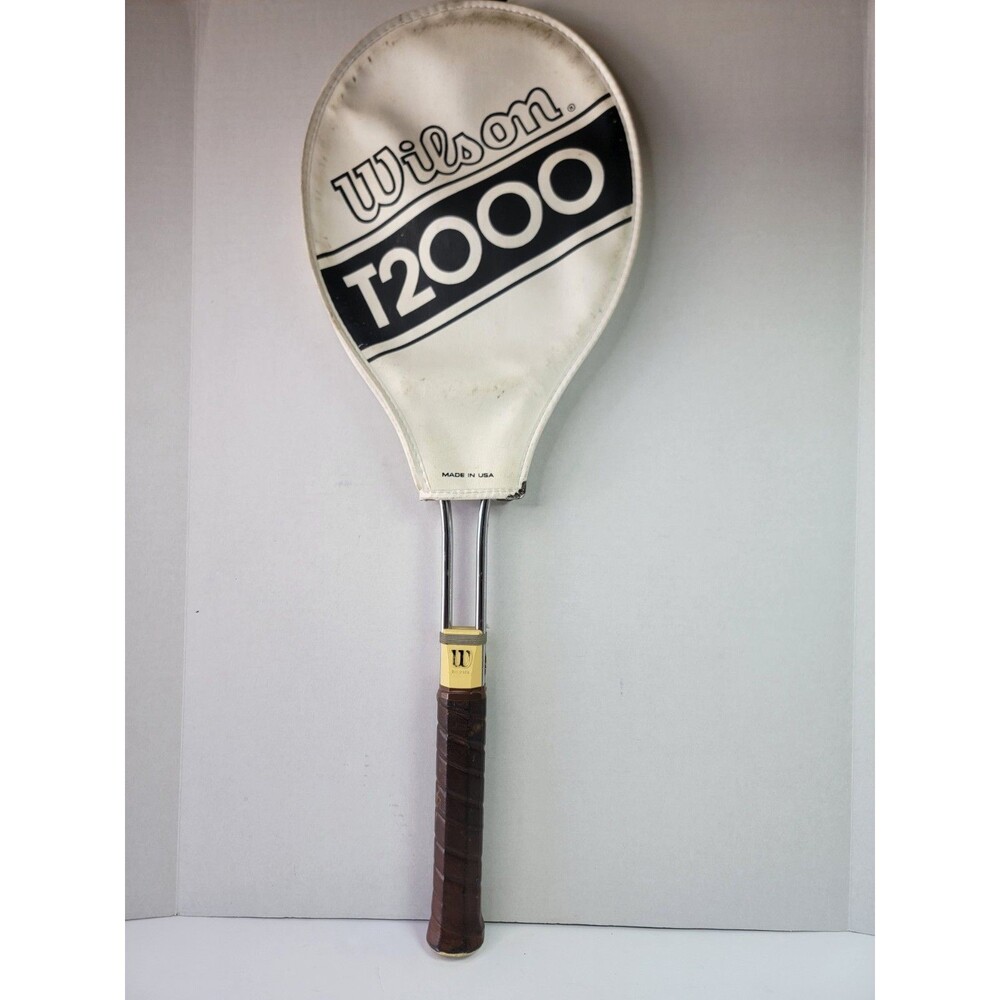 Vintage Wilson T2000 Tennis Racquet Steel Racket w/ Cover Jimmy Connor